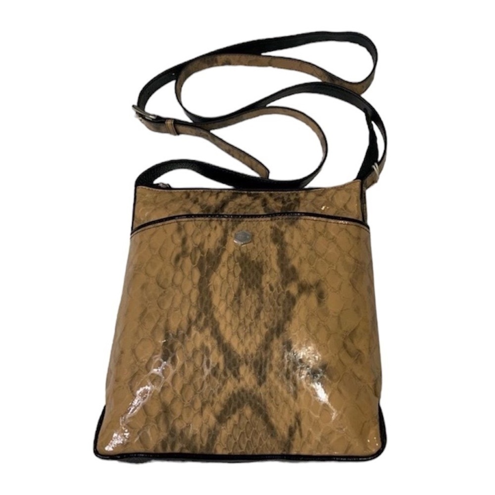 🆕 Lodis Alexandria Paola Messenger Crossbody Snakeskin Print Bag